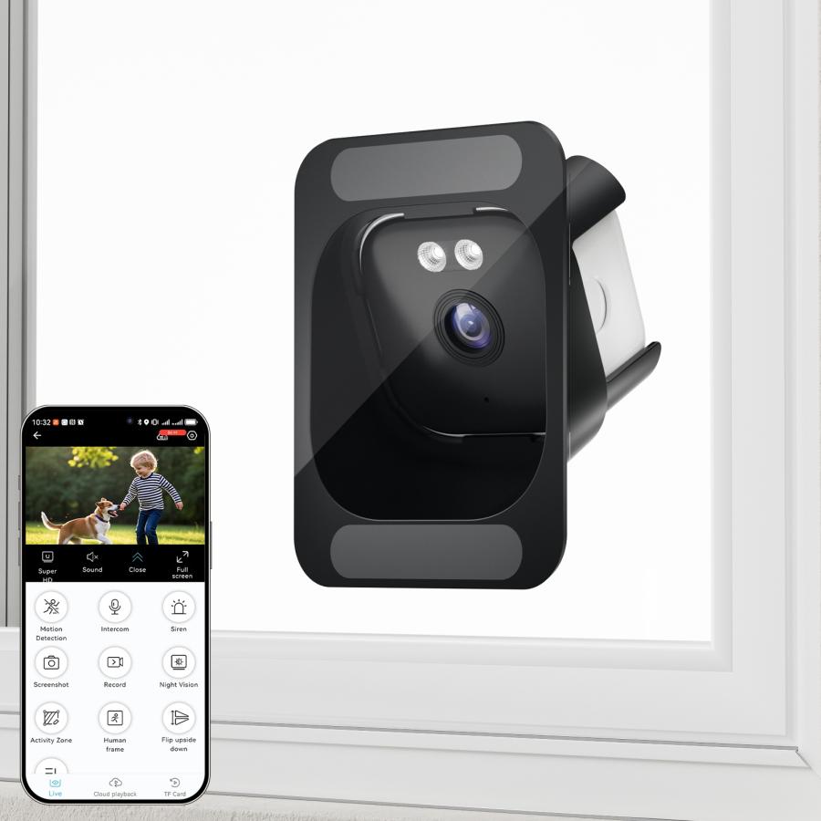 眩光対策 F1.0大口径レンズ搭載 2窓カメラ 防犯カメラ ワイヤレス 室内 Dosikc 眩光対策窓カメラ 2K防犯カメラ 真っ黒でもカラー工事不要 遠隔