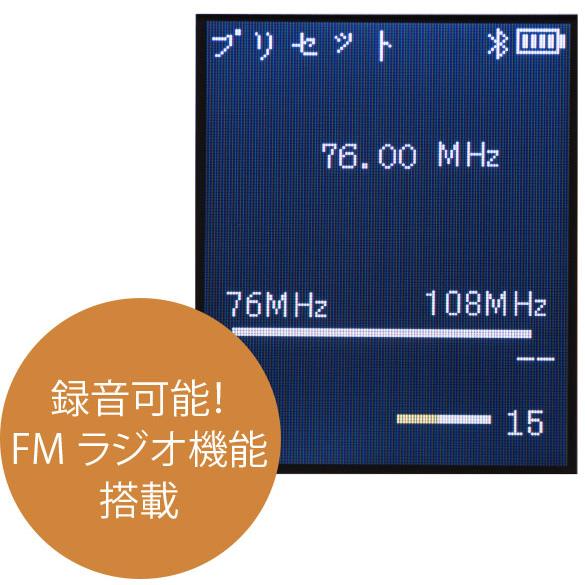 MP3プレーヤー microSD対応 FM/ボイス搭載 16GB内蔵 ホワイト グリーンハウス GH-KANABTS16-WH/2032/送料無料｜shinkeijyun｜08
