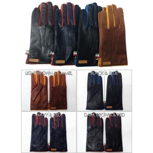 送料無料 オロビアンコ/羊革 グローブ手袋　ORM-1530　24cm　NAVY/RED（紺×赤）_2