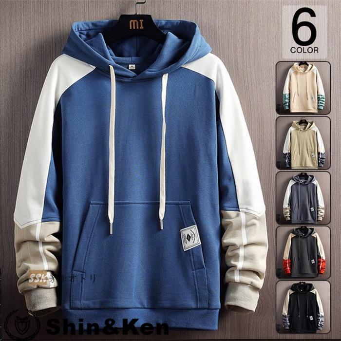 パーカー メンズ プルパーカー 長袖パーカー スウェット 配色切り替え メンズパーカー 秋服 薄手 トップス 1rrkwwwi Shinken 通販 Yahoo ショッピング