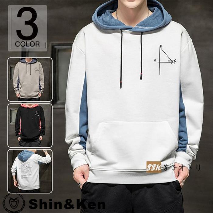 パーカー メンズ 秋服 長袖パーカー プルオーバーパーカー スウェット メンズパーカー 配色 2j30frrr Shinken 通販 Yahoo ショッピング