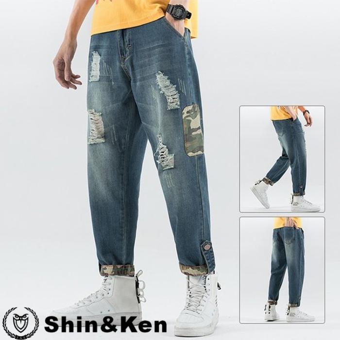 デニムパンツ 夏ズボン メンズ ボトムス ジーンズ ダメージ加工 ジーパン ヴィンテージ メンズファッション 4gis11qb Shinken 通販 Yahoo ショッピング