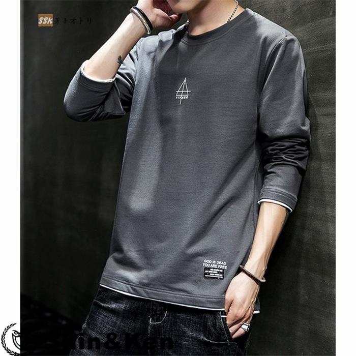 ロンt メンズ 長袖tシャツ ロングtシャツ ロンティー クルーネック 春服 スリム メンズファッション m7l3eh Shinken 通販 Yahoo ショッピング