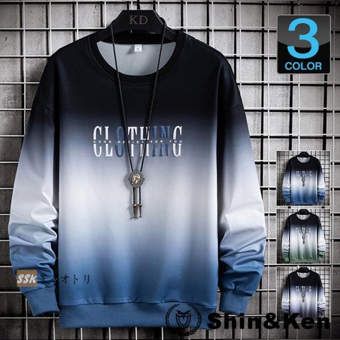 トレーナー グラデーション メンズ 秋服 スウェット プルオーバー 長袖トレーナー メンズトレーナー スリム 秋 冬 Homxg1 Shinken 通販 Yahoo ショッピング