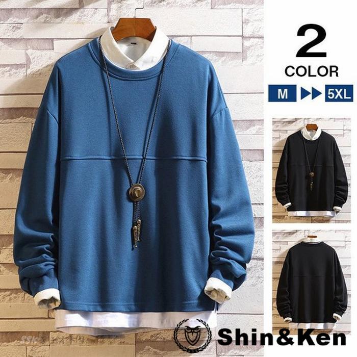 トレーナー 長袖 メンズ シンプル プルオーバー ビッグシルエット 秋服 トップス メンズファッション Iaskylov Shinken 通販 Yahoo ショッピング