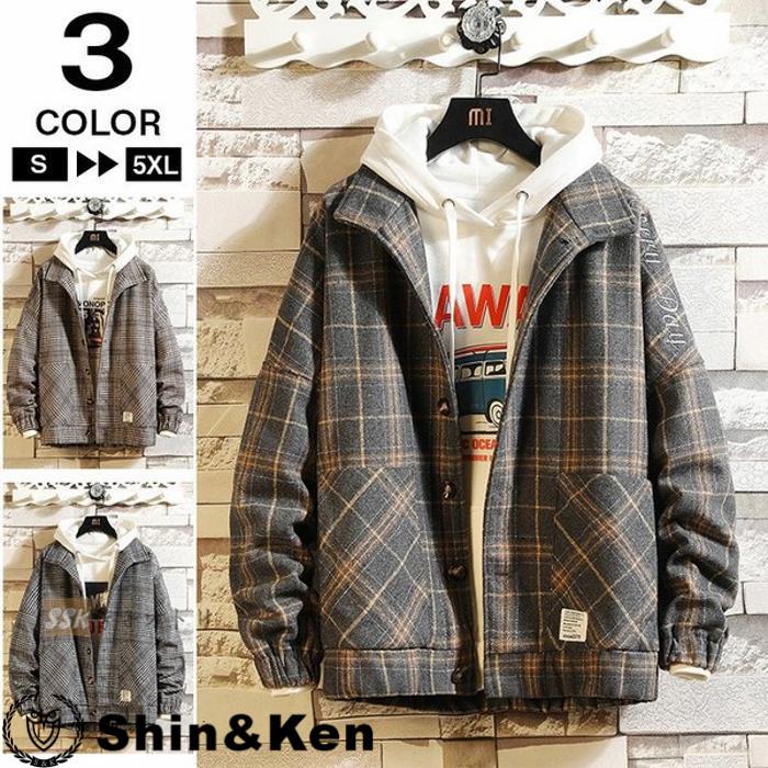 ジャケット メンズ ブルゾン チェック柄 千鳥格子 防寒着 アウター 秋冬 冬服 メンズファッション 暖かい Nle8adpq Shinken 通販 Yahoo ショッピング