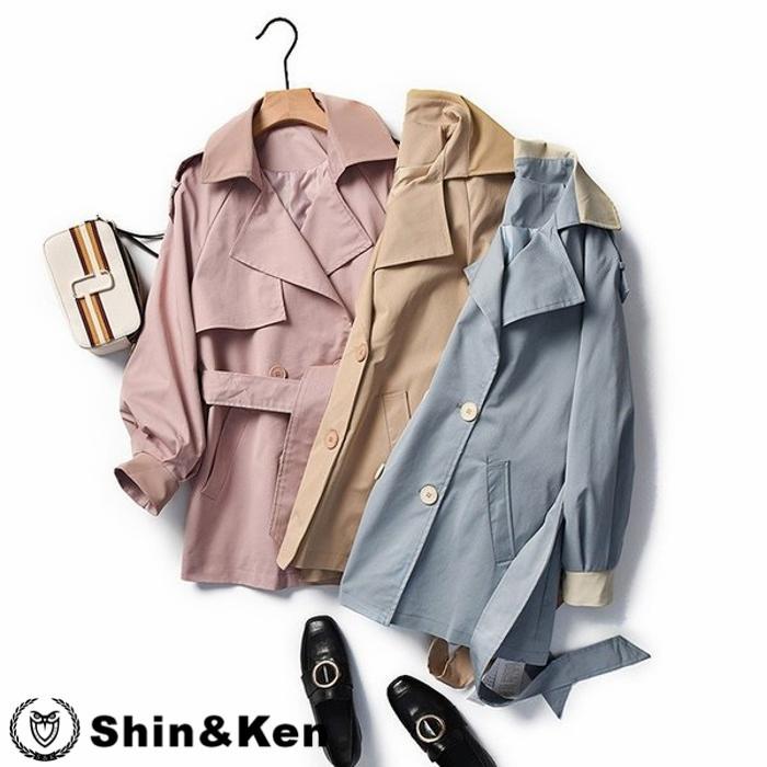 トレンチコート スプリングコート トレンチジャケット レディース 春秋 バックリボン ダスターコート ダブルコート Xtivnwsf Shinken 通販 Yahoo ショッピング