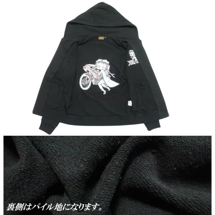ベティーブープ ベティブープ ジップパーカー ヤンキー 刺繍 BETTY BOOP ローブローナックル/LOW BLOW KNUCKLE 裏パイル地 ライダー/バイク_22