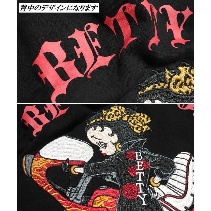 ベティーブープ ベティブープ ジップパーカー ヤンキー 刺繍 BETTY BOOP ローブローナックル/LOW BLOW KNUCKLE 裏パイル地 ライダー/バイク_11