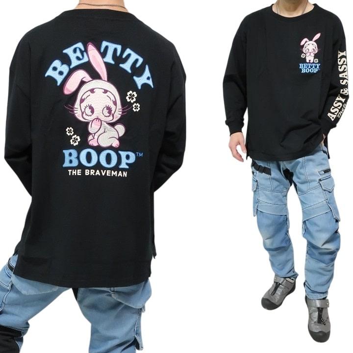 BETTY BOOP ベティーブープ コラボ ブレイブマン Tシャツ/ロンT BETTY BOOP ベティーブープ コラボ ブレイブマン Tシャツ/ロンT