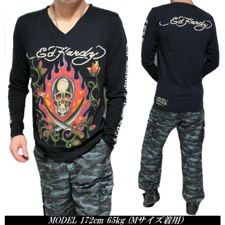 大迫力！☆エドハーディーロンT ビッグロゴ タトゥー スカルボーン アウトロー Ed Hardy（エド・ハーディー） ed hardy Tシャツ ロンT メンズ 長袖