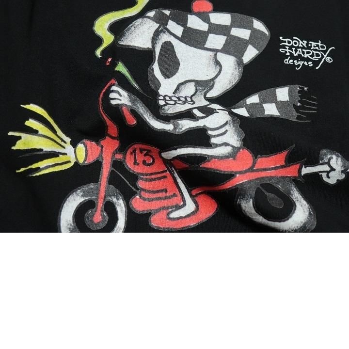 エドハーディー ed hardy Tシャツ メンズ ライダー/スカル/ドクロ 半袖 カットソー ブラック サイズM サイズL｜shinkirohjacket｜09