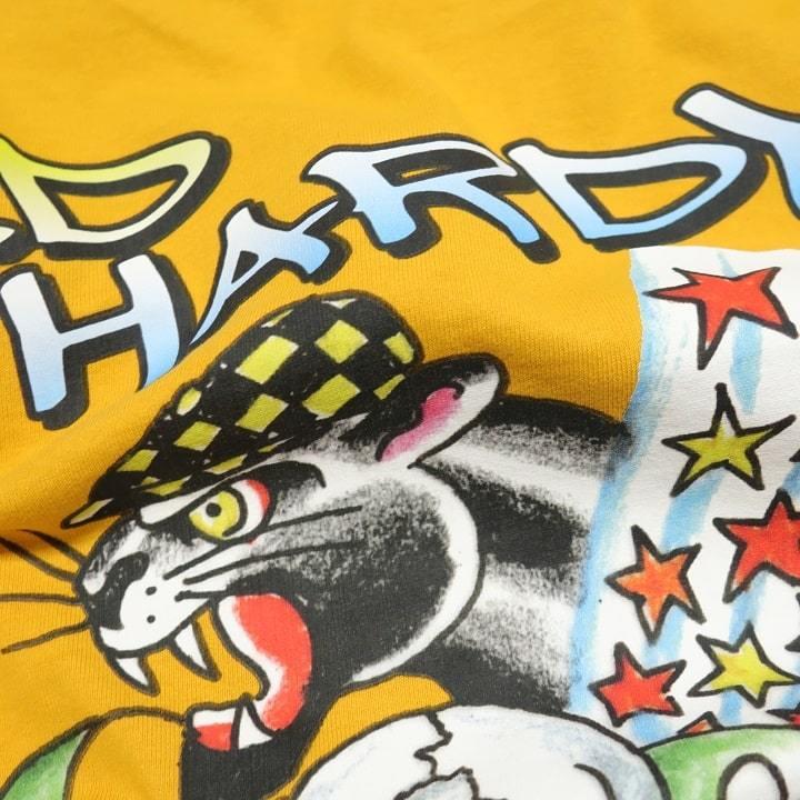 エドハーディー ed hardy Tシャツ メンズ スカル パンサー 5分袖/ワイドサイズ 半袖 カットソー イエロー/ホワイト ロゴ刺繍｜shinkirohjacket｜14