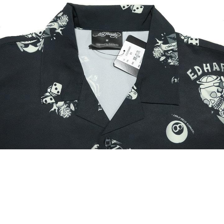 Ed Hardy（エド・ハーディー） ボーリングシャツ スカル/ドクロ 総柄