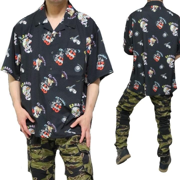 Ed Hardy エドハーディー ED HARDY ボーリングシャツ スカル