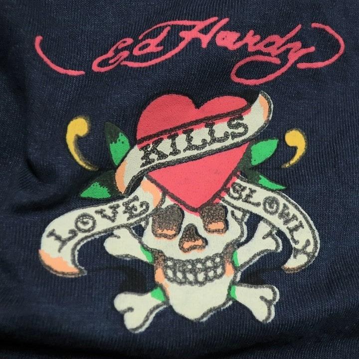 エドハーディー マフラー LOVE KILLS SLOWLY スカル Ed Hardy（エド