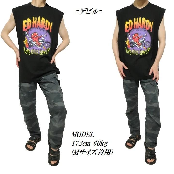 エドハーディー ed hardy Tシャツ ハット/スカル/ドクロ/小悪魔/デビル メンズ プリント ノースリーブ オーバーサイズ 正規ライセンス｜shinkirohjacket｜18