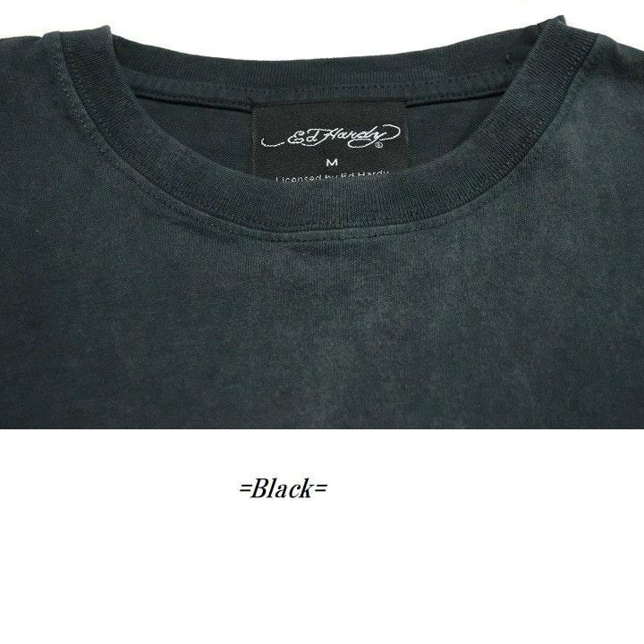 エドハーディー ed hardy Tシャツ 半袖 イーグル/ハートナイフ メンズ オーバーサイズ ブラック/チャコール｜shinkirohjacket｜22