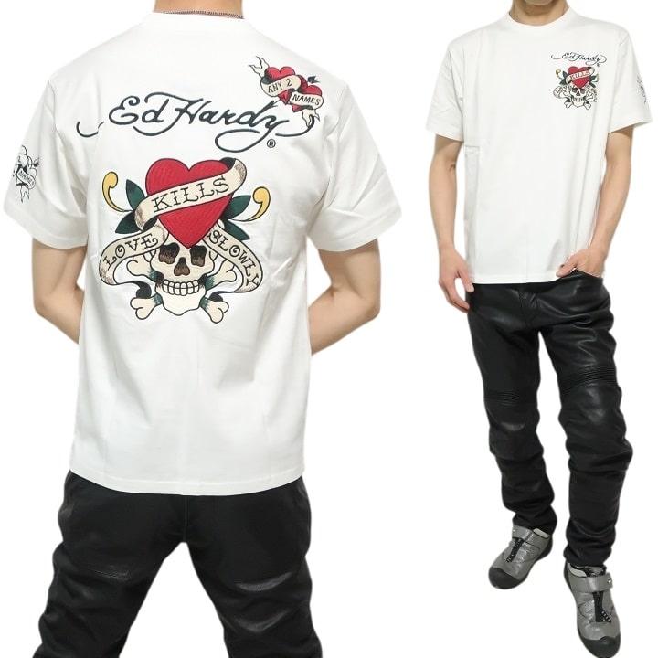Ed Hardy（エド・ハーディー） Tシャツ ラブキル/スカル メンズ
