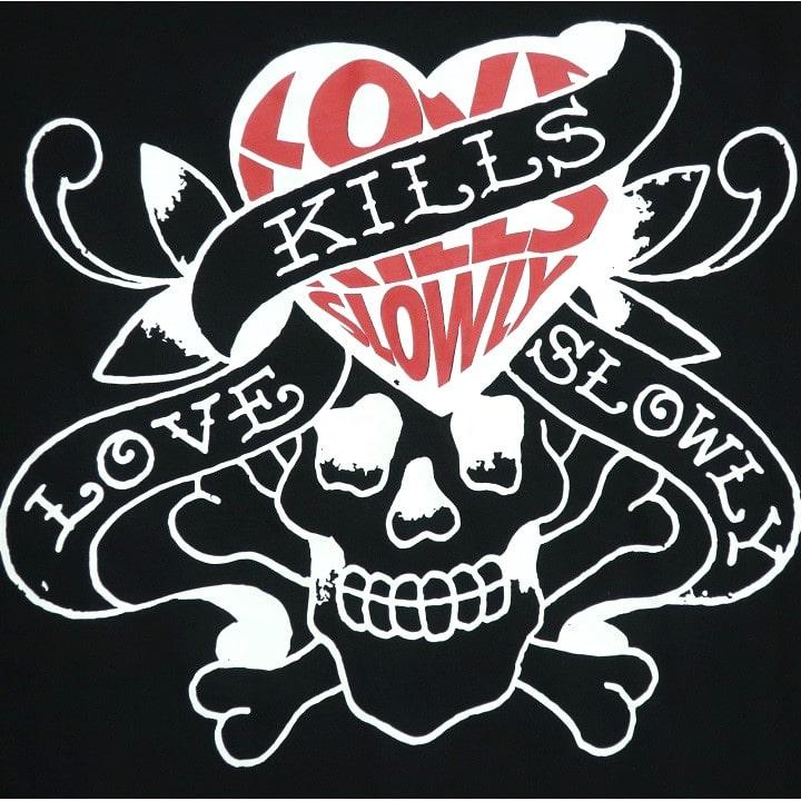 y2k✨️00s Ed Hardy 名作 ラブキル スカル 両面ロゴ ピチT Ed Hardy エドハーディー ed hardy Tシャツ ロンT スカル