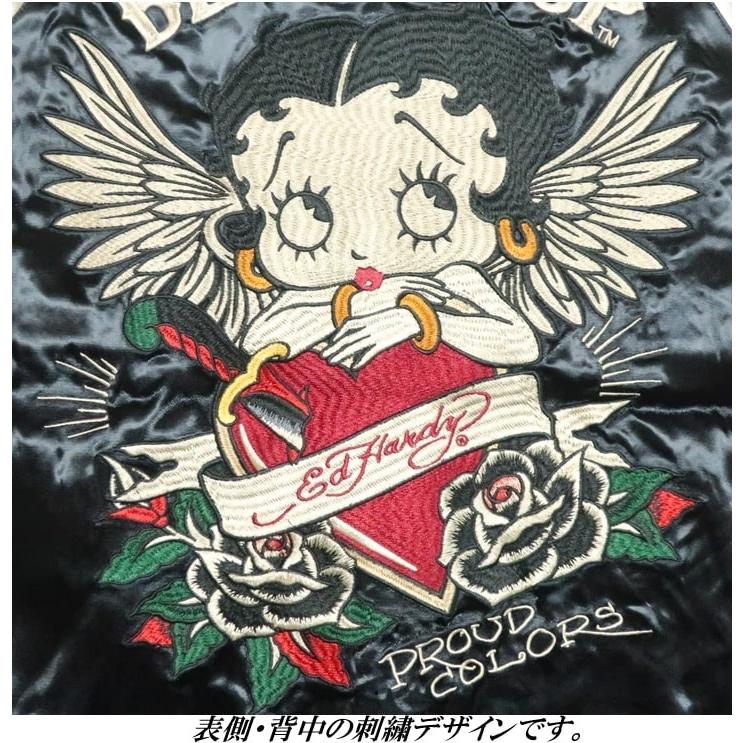 エドハーディー ベティーブープ ベティブープ コラボ ED HARDY BETTY BOOP リバーシブル スカジャン ユニセックス ラブキル BED-2510の画像