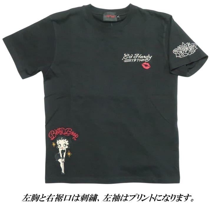 Ed Hardy（エド・ハーディー） ベティーブープ Tシャツ ハート/薔薇