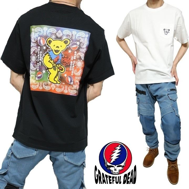 グレイトフルデッド/グレイトフル・デッド tシャツ ベア 熊/クマ/くま 服 ペイズリー/バンダナ GRATEFUL DEAD メンズ/レディース 半袖｜shinkirohjacket