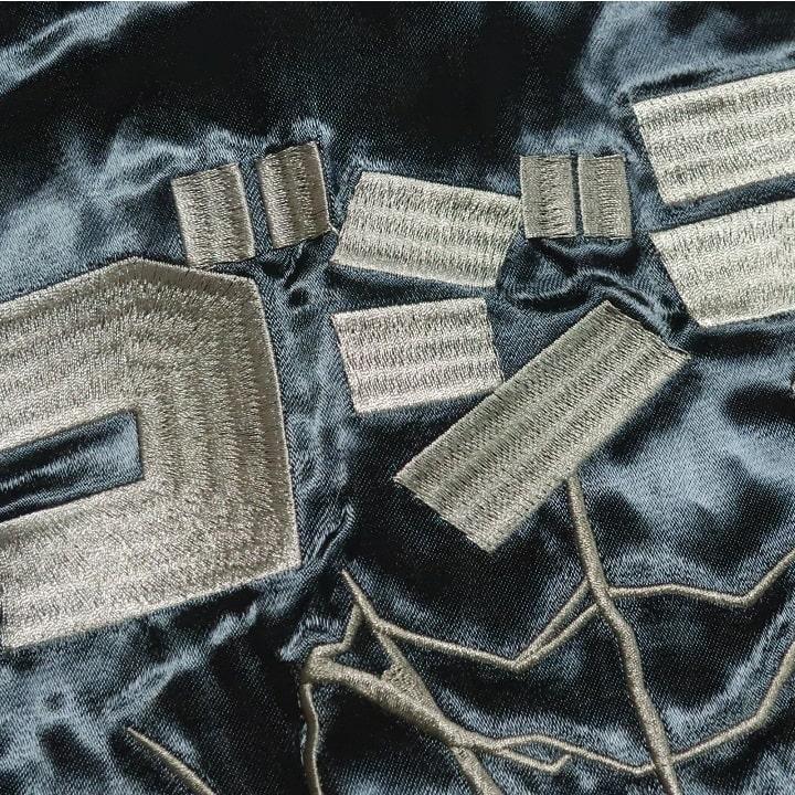 ゴジラ/Godzilla  スカジャン リバーシブル メンズ  刺繍 炎 メンズファッション 長袖 ライトアウター ブラック/レッド/シルバー GZL-2501の画像