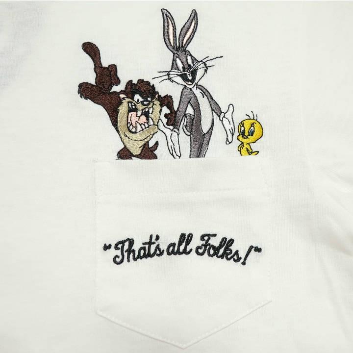 Tシャツ メンズ ルーニーテューンズ ポケット 刺繍 バッグスバニー トゥイーティー タズマニアンデビル 半袖 キャラクター Han80 シンキロウ ジャケット 通販 Yahoo ショッピング