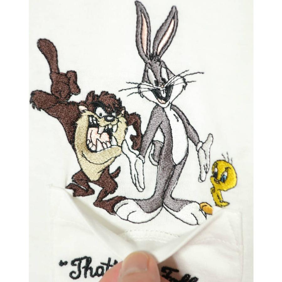 Tシャツ メンズ ルーニーテューンズ ポケット 刺繍 バッグスバニー トゥイーティー タズマニアンデビル 半袖 キャラクター Han80 シンキロウ ジャケット 通販 Yahoo ショッピング