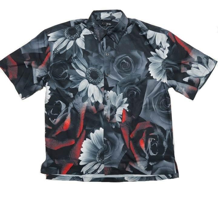 USED 古着 ネイビー ひまわり 花柄 ボタニカル 半袖 トップス シャツ USED 古着 ネイビー ひまわり 花柄 ボタニカル 半袖 トップス