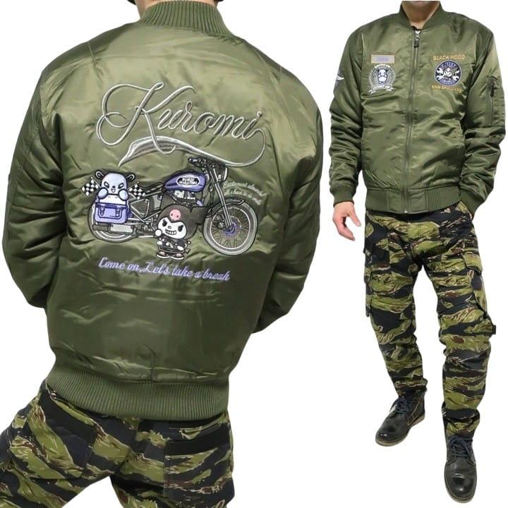 【マルボロ風】MA-1 短丈KIRIN jacket(背面刺繍) レトロパッケージMA-1ジャケット 今昔 KJ-29143 和柄 和風 狐 きつね