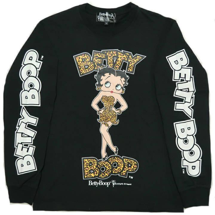 ベティーブープ ベティちゃん 服 グッズ ベティ ブープ Tシャツ ロンt メンズ 豹柄 レオパード 長袖 ブラック ホワイト Betty Boop M Xl Nat39 シンキロウ ジャケット 通販 Yahoo ショッピング