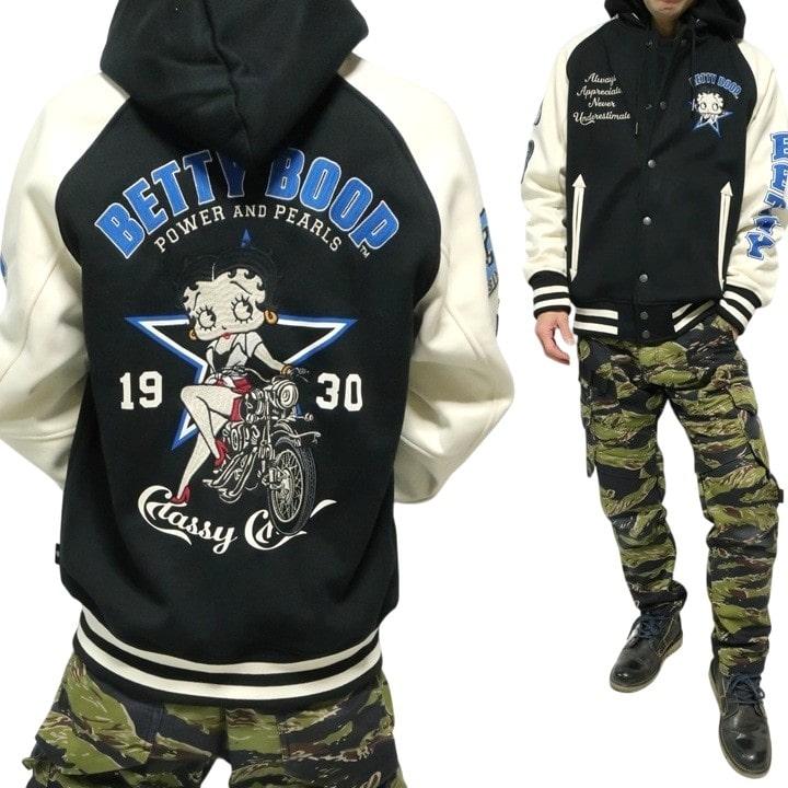 BETTY BOOP フード付きスタジャン BETTY BOOP（ベティ ブープ） ベティーブープ スタジャン スタジアム