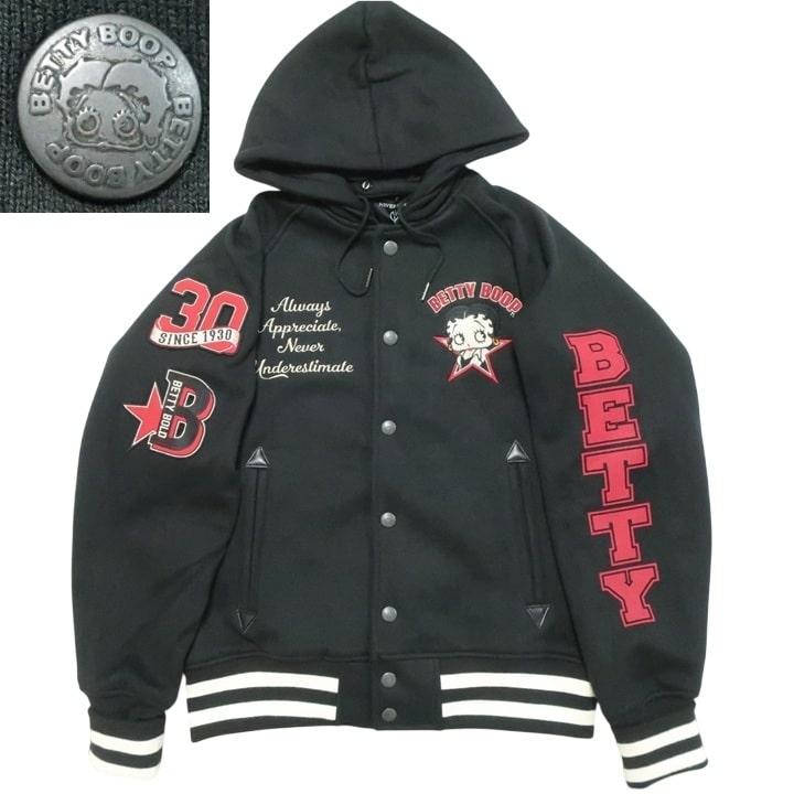 BETTY BOOP フード付きスタジャン BETTY BOOP（ベティ ブープ） ベティーブープ スタジャン スタジアム