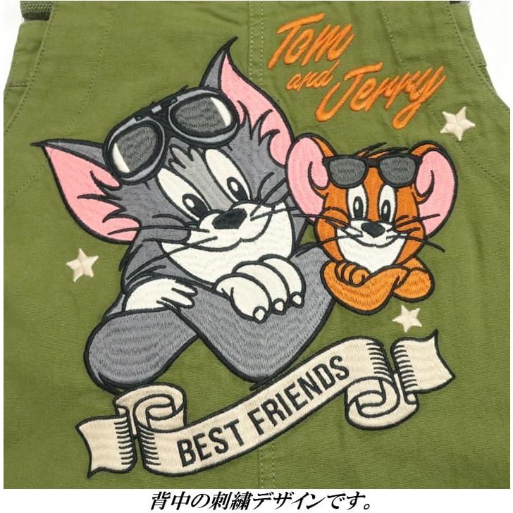 トムとジェリー オーバーオール 刺繍 メンズ/レディース/ユニセックス TOM & JERRY キャラクター ブラック/オリーブ サイズM-L-XL TJN-2609 ネバーマインド | メンズセレクト | 18