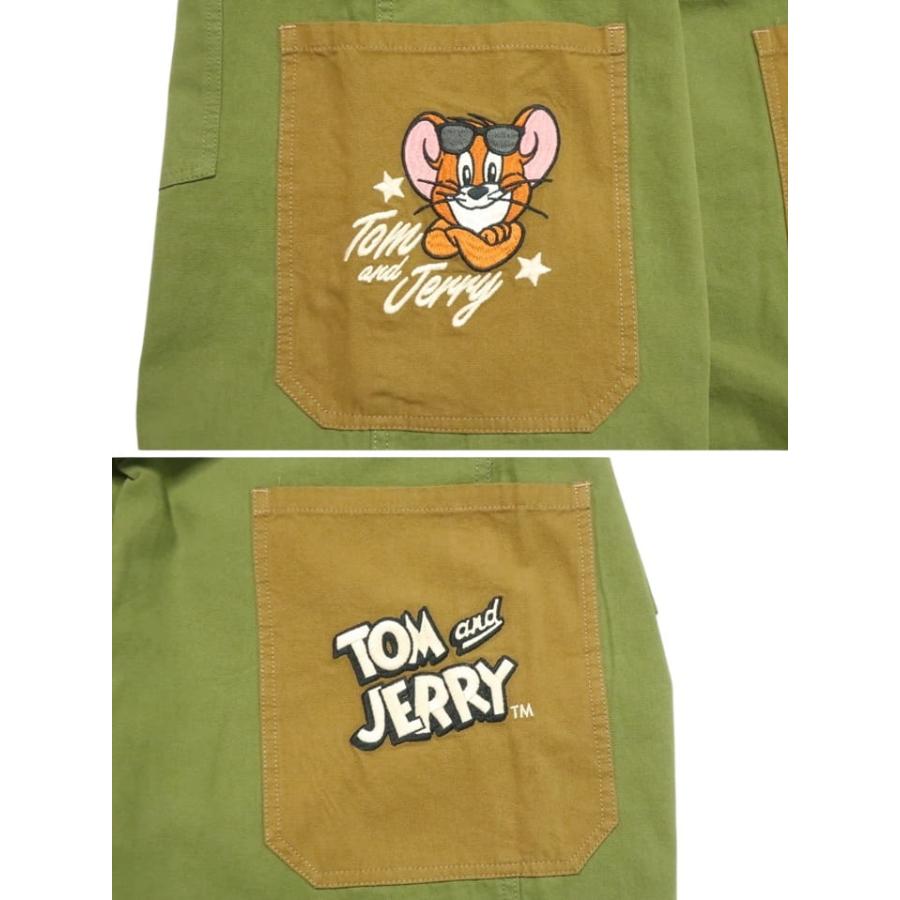 トムとジェリー オーバーオール 刺繍 メンズ/レディース/ユニセックス TOM & JERRY キャラクター ブラック/オリーブ サイズM-L-XL TJN-2609 ネバーマインド | メンズセレクト | 21