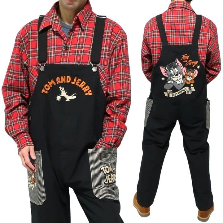 メンズセレクト トムとジェリー オーバーオール 刺繍 メンズ