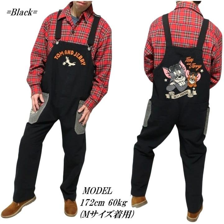 トムとジェリー オーバーオール 刺繍 メンズ/レディース/ユニセックス TOM & JERRY キャラクター ブラック/オリーブ サイズM-L-XL TJN-2609 ネバーマインド | メンズセレクト | 05