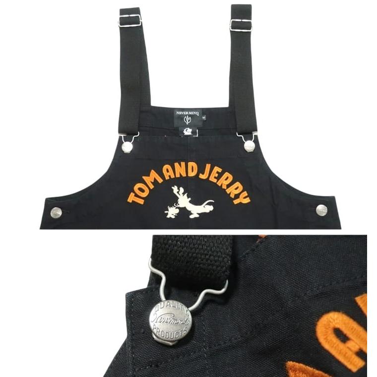 トムとジェリー オーバーオール 刺繍 メンズ/レディース/ユニセックス TOM & JERRY キャラクター ブラック/オリーブ サイズM-L-XL TJN-2609 ネバーマインド | メンズセレクト | 09