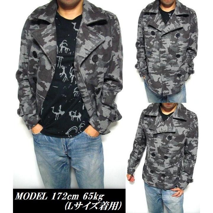 MILITARY（ミリタリー） Pコート ジャケット メンズ 迷彩 カモフラ