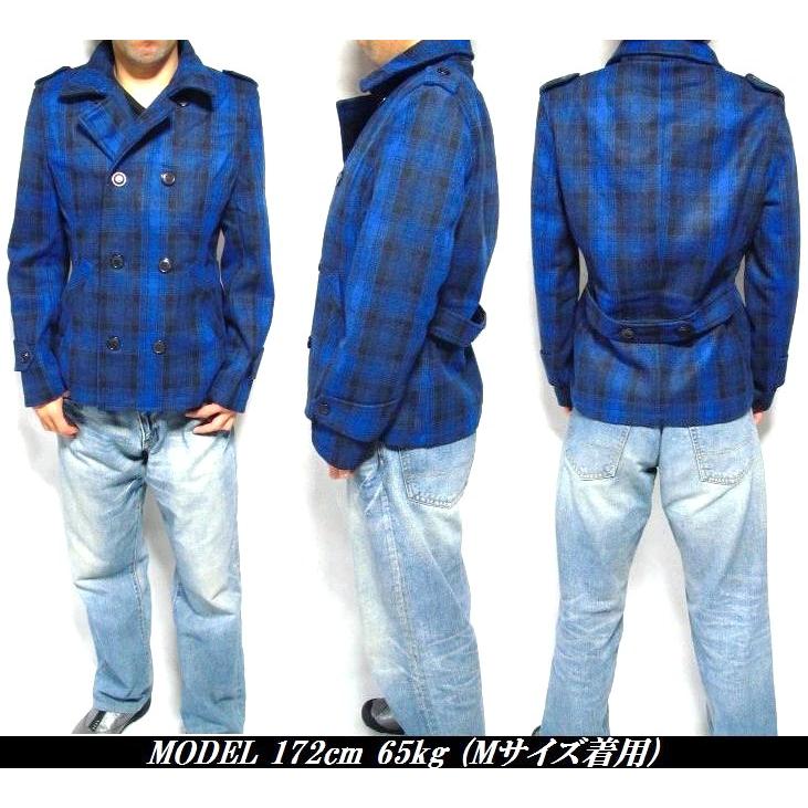 メンズセレクト Pコート ジャケット メンズ チェック ピーコート