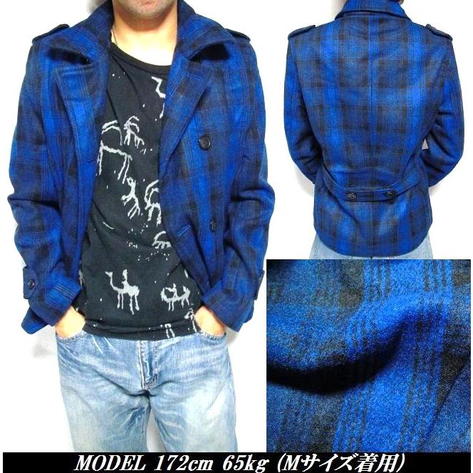 あんころ ウール ノバチェック ピーコート メンズセレクト Pコート