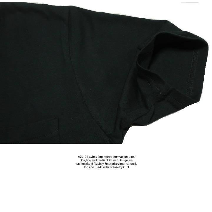 PLAYBOY（プレイボーイ） Tシャツ ポケット/刺繍 メンズ モノクロ