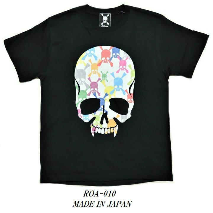 ROEN ロエン メンズ Tシャツ 服 芸能人 半袖 サークル/スカル/ドクロ マルチ/カラフル MULTI COLORFUL ブラック S-XL ROA-010｜shinkirohjacket｜09