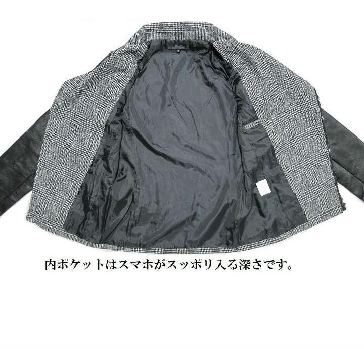 バンソン シングル ライダースジャケット 裏地チェック柄 タロンジップ