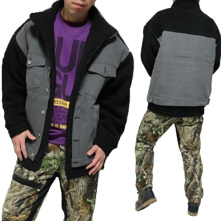 SOMEDIFF（サムディフ） デニム ボア切替 Gジャン メンズ ブラック