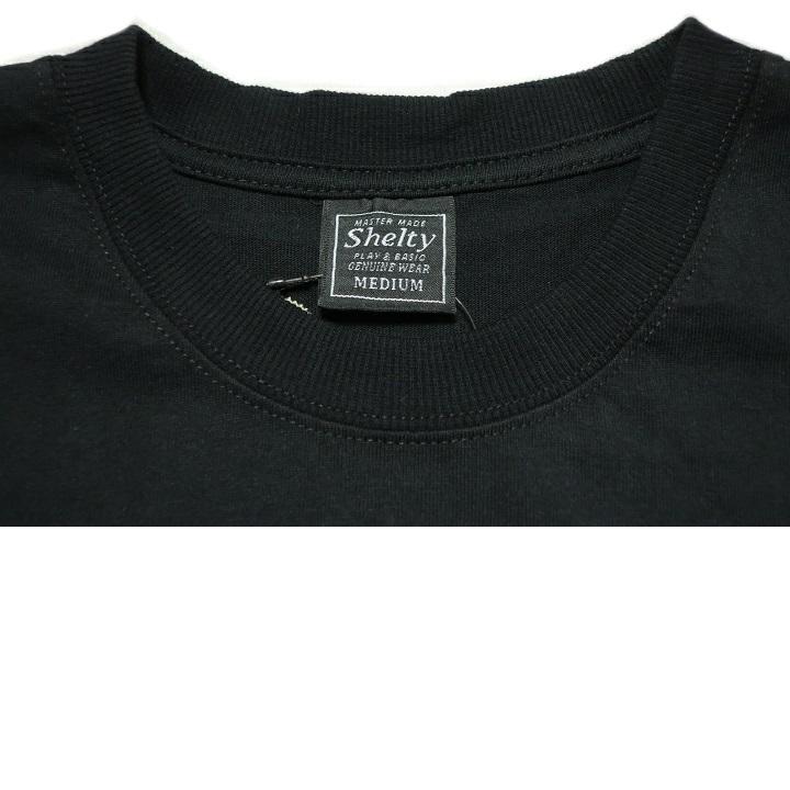 スカル tシャツ メンズ ドクロ 半袖 ボーン 刺繍ロゴ シェルティー ブラック/ホワイト M-L｜shinkirohjacket｜21