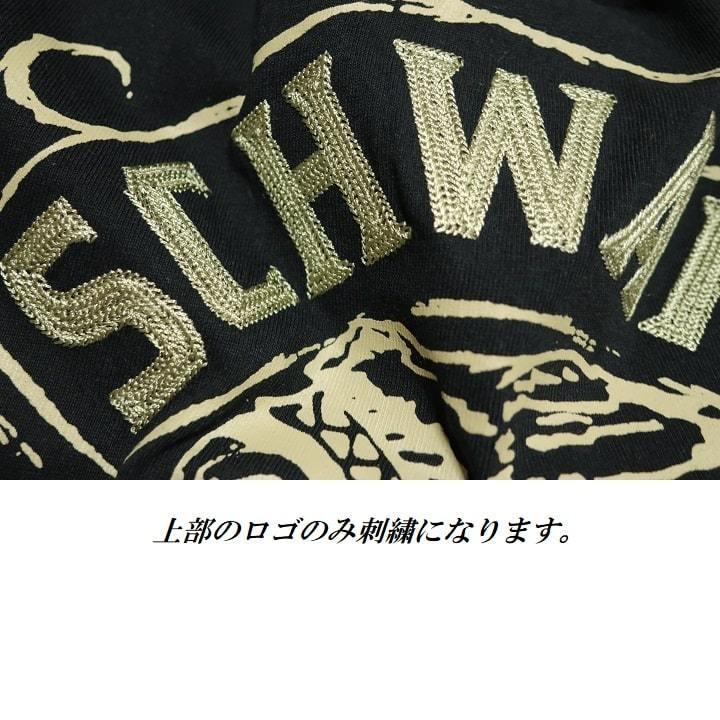 スカル tシャツ メンズ ドクロ 半袖 インディアン 刺繍ロゴ シェルティー ブラック/ホワイト M-L｜shinkirohjacket｜11