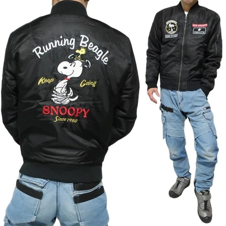 PEANUTS スヌーピー MA-1 デカロゴ フライトジャケット 厚手 中綿 PEANUTS ma1 ma-1 「AVIREX × PEANUTS」MA-1 ”FLYING ACE” / MA-1